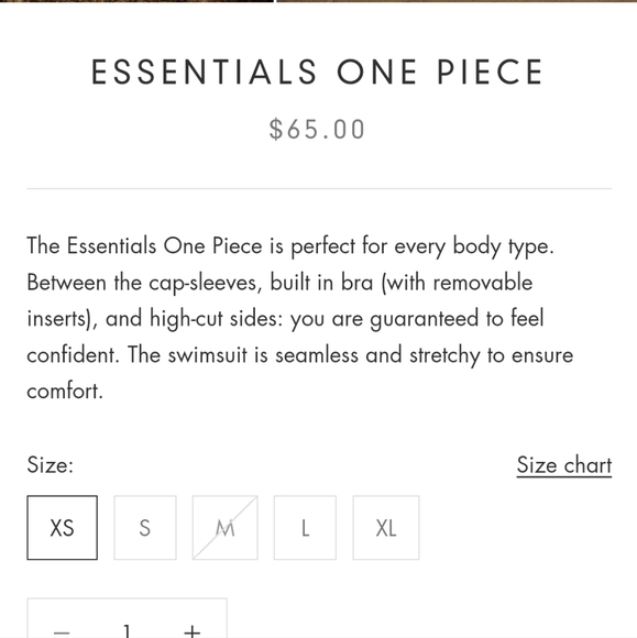 SKOTA SWIM Essentials Black Cap Sleeve One-Piece Swim Suit, Size XL, New! - Picture 4 of 8